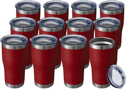 20 oz Tumbler Bulk, Stainless Steel Tumblers with Lid, Vacuum Insulated Tumbler, Double Wall Powder Coated Cup, coffee mugs, Navy Blue, 6 Pack