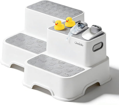 2 Pack Toddler Step Stool, Non-Slip Kids Bathroom Stool