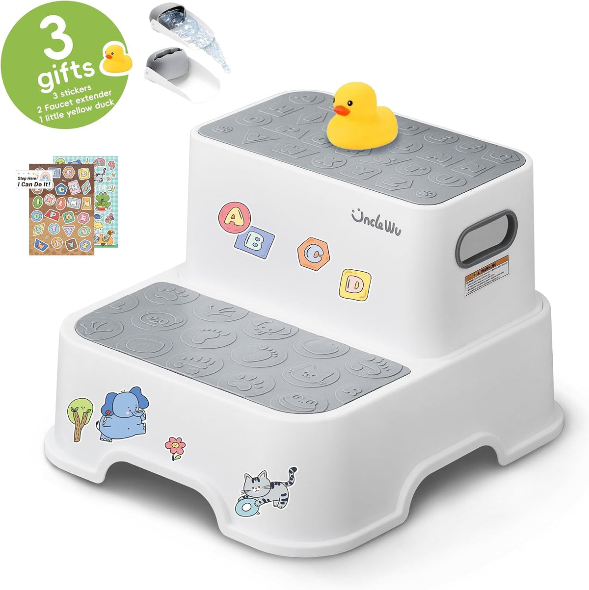 2 Pack Toddler Step Stool, Non-Slip Kids Bathroom Stool