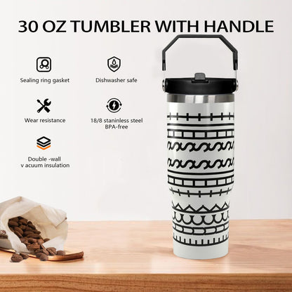 30oz Hidden Message Flip Tumbler With Lid and Straw,Checkered CoffeeTravel Mug Cup Water Botter,White Elephant Gifts,Office Humor Funny Gifts