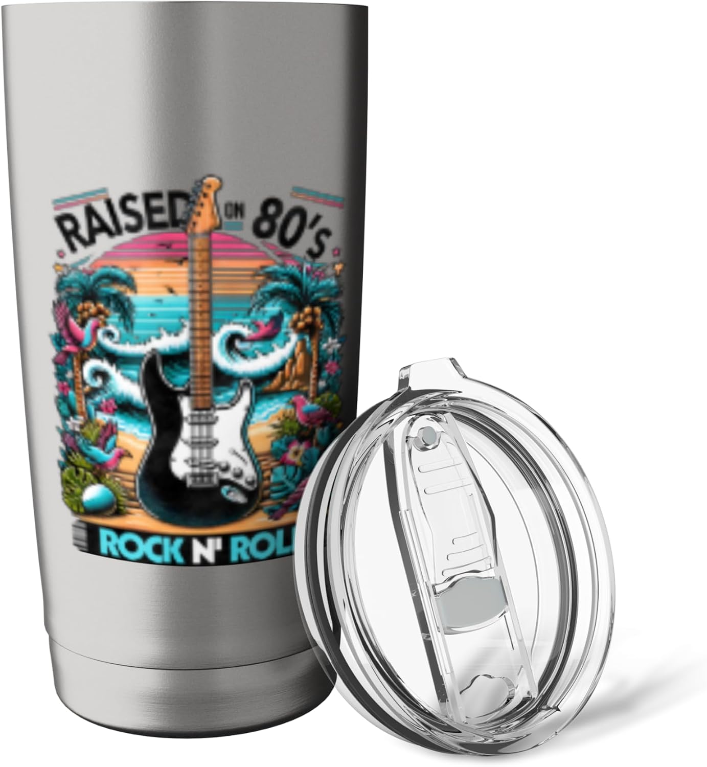 Raised On 80's Rock N Roll - Rock Band - Hair Band Stainless Steel Insulated Tumbler