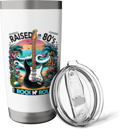 Raised On 80's Rock N Roll - Rock Band - Hair Band Stainless Steel Insulated Tumbler