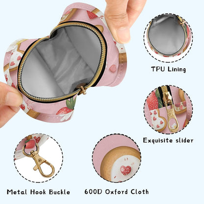 Love Cookies and Strawberries Baby Pacifier Holder Case, Dustproof Portable Storage Box for Diaper Bag Purse, Pacifier Storage Container for Boys & Girls