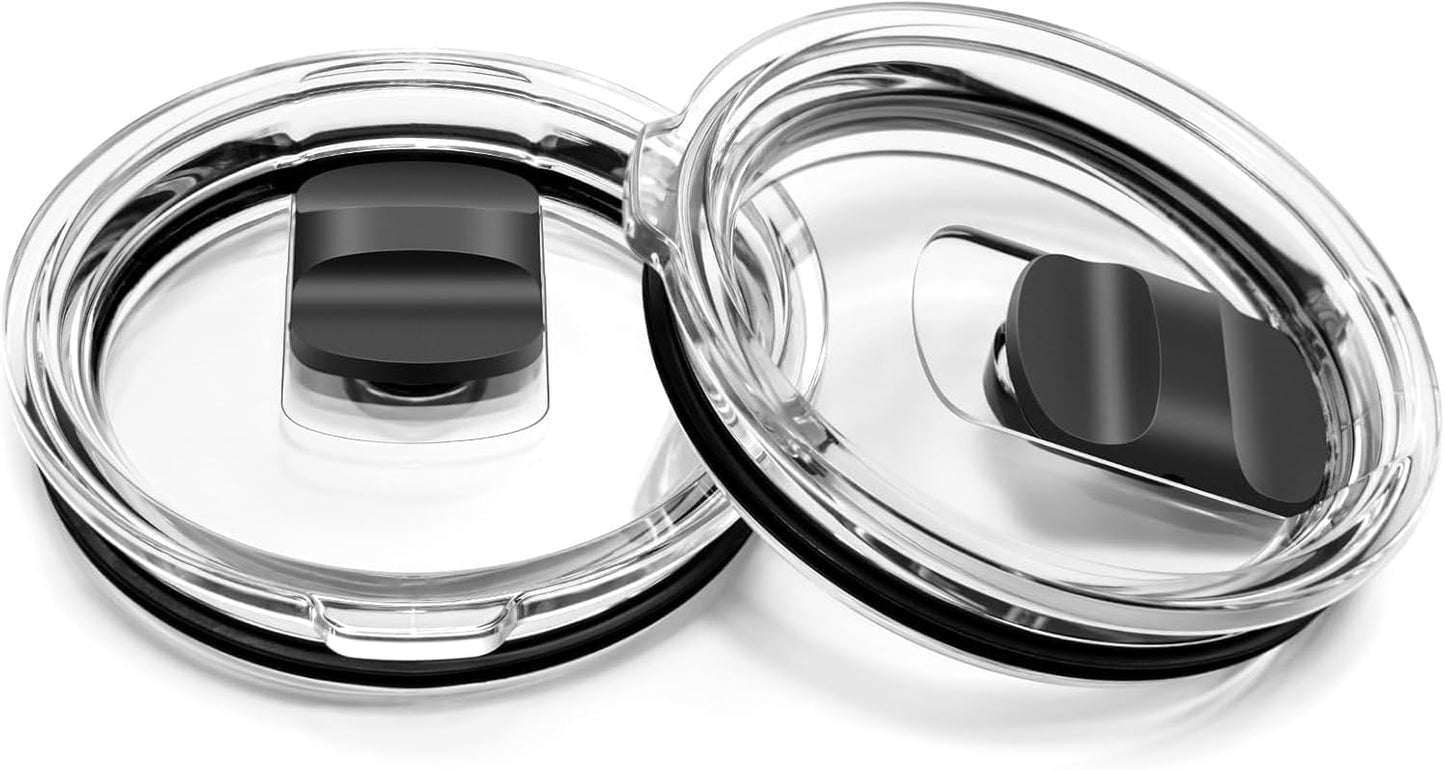10 oz Tumbler Lid Replacement for YETI, Magnetic Slider Lid for 10 oz YETI Wine Tumbler/Tumbler & Other Brands, Spill Proof BPA Free Clear Cup Lid Cover for Travel Coffee Mug