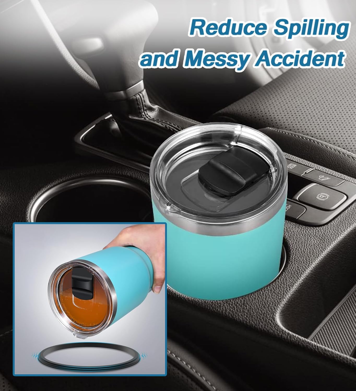 10 oz Tumbler Lid Replacement for YETI, Magnetic Slider Lid for 10 oz YETI Wine Tumbler/Tumbler & Other Brands, Spill Proof BPA Free Clear Cup Lid Cover for Travel Coffee Mug