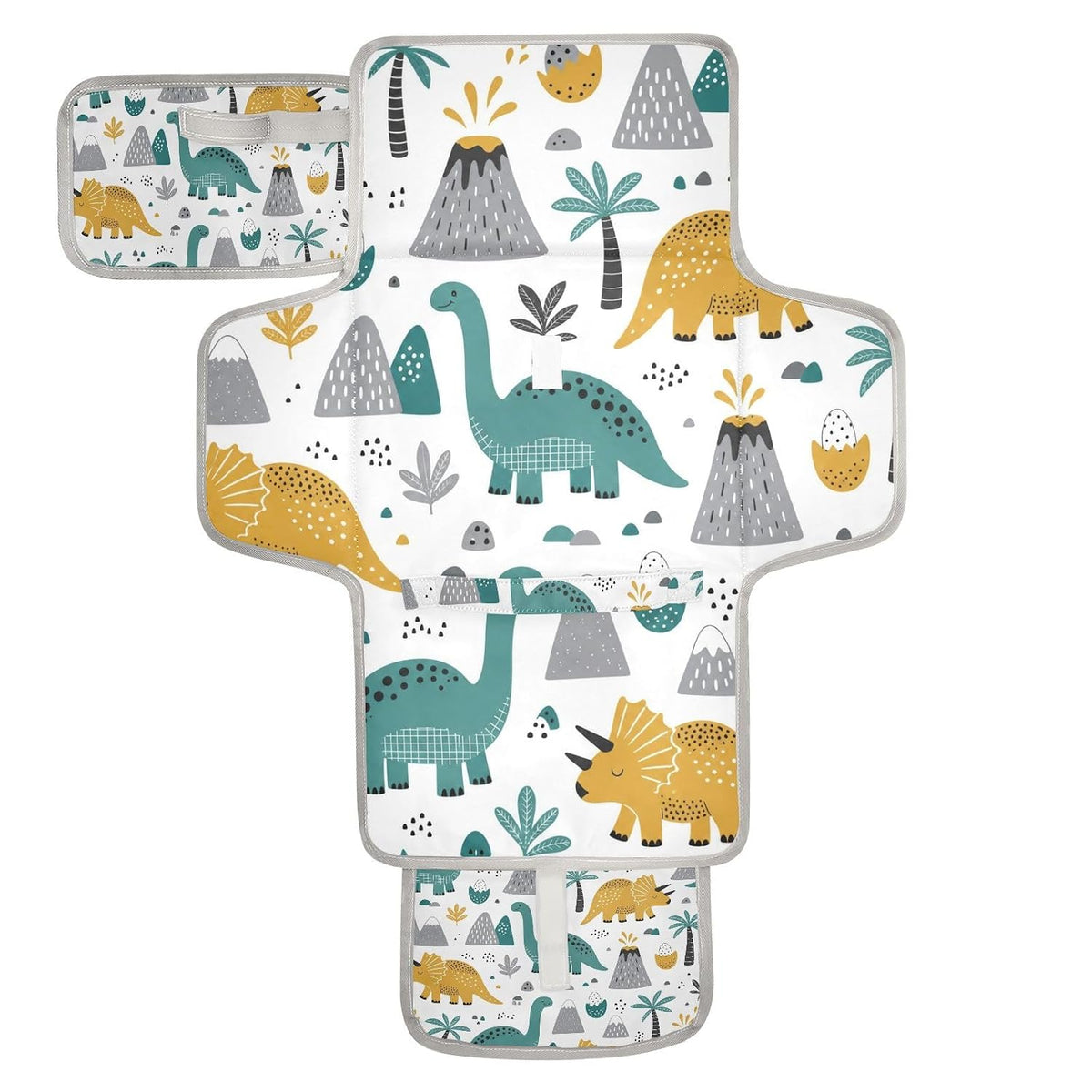 Hand Drawn Dino Print Portable Diaper Changing Pad for Family