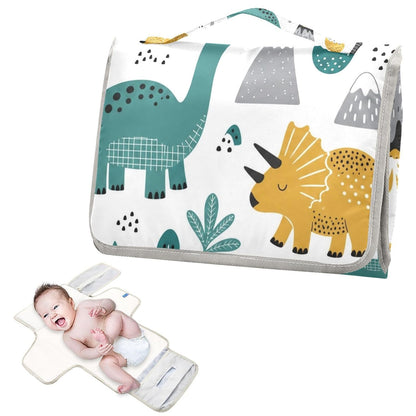 Hand Drawn Dino Print Portable Diaper Changing Pad for Family