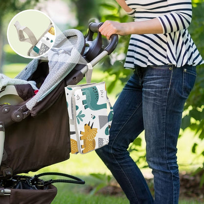Hand Drawn Dino Print Portable Diaper Changing Pad for Family