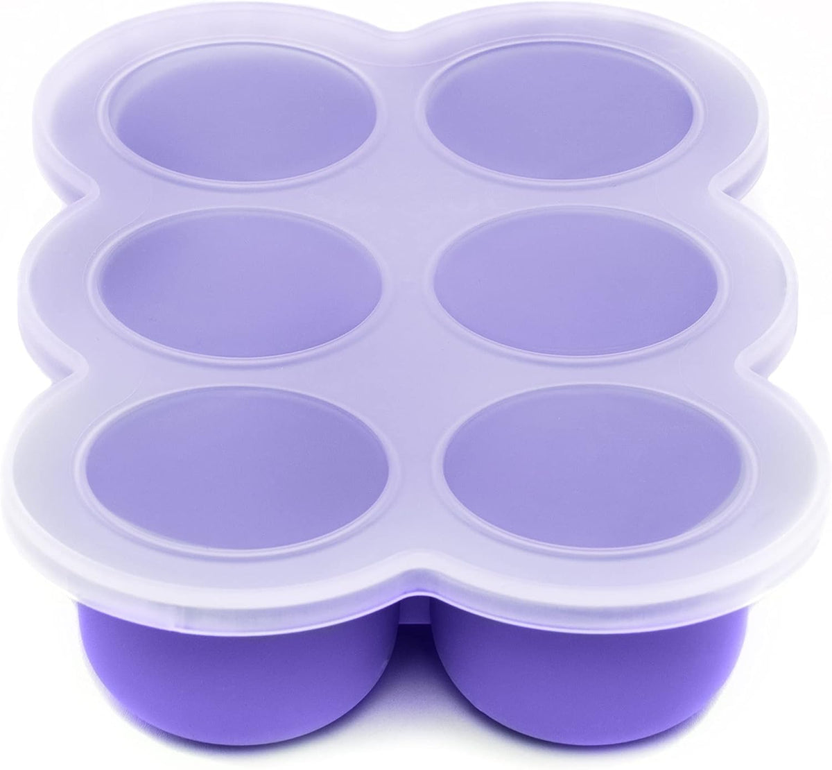 Silicone Baby Food Freezer Trays 2-Pack Bundle - Ten 1.5oz & Six 3oz Portions - Clip-on Lids - Homemade Purée & Breast Milk Storage