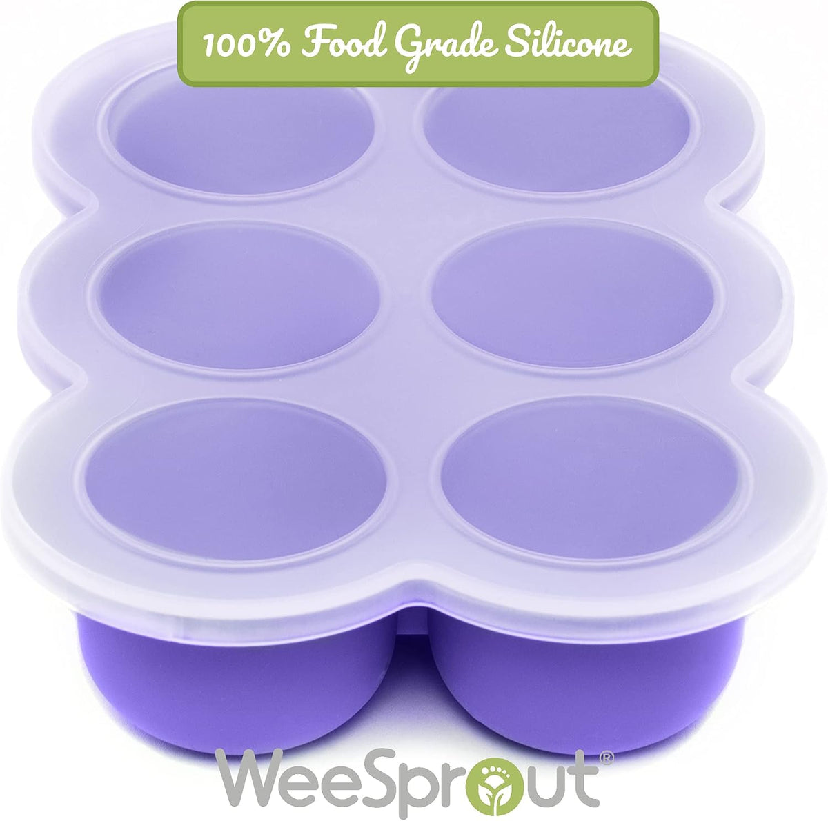Silicone Baby Food Freezer Trays 2-Pack Bundle - Ten 1.5oz & Six 3oz Portions - Clip-on Lids - Homemade Purée & Breast Milk Storage
