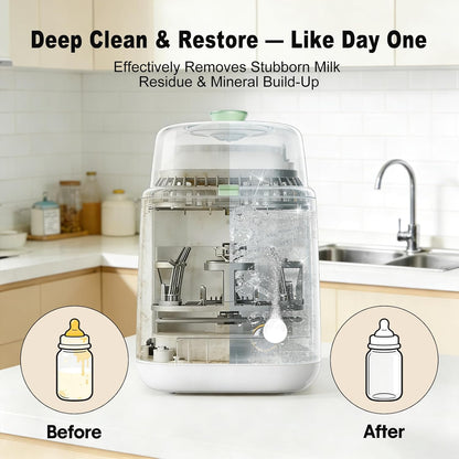 Professional Deep Cleaning Detergent Tablets for All Baby Bottle Washers, Washer Tablets for Bottle Washer and Sterilizer and Dryer, Easy to Use (180Pcs)