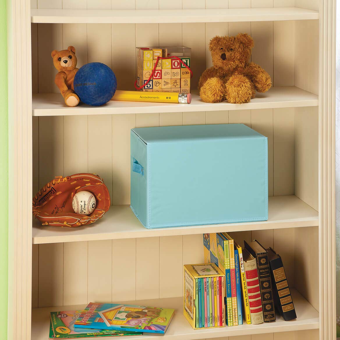Fox Valley Traders Foldover Toy Box with Play Mat, Blue Garage