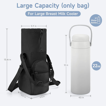 Portable Travel Bag for Breast Milk Cooler, Fits Milk Cooler & Portable BreastMilk Chiller, Leakproof,Insulated & Scratch-Resistant Bottle Carrier with Shoulder Strap & Extra Storage