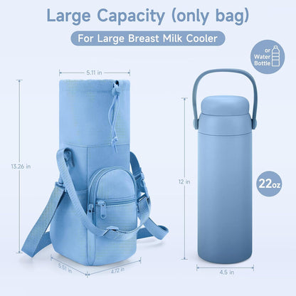 Portable Travel Bag for Breast Milk Cooler, Fits Milk Cooler & Portable BreastMilk Chiller, Leakproof,Insulated & Scratch-Resistant Bottle Carrier with Shoulder Strap & Extra Storage