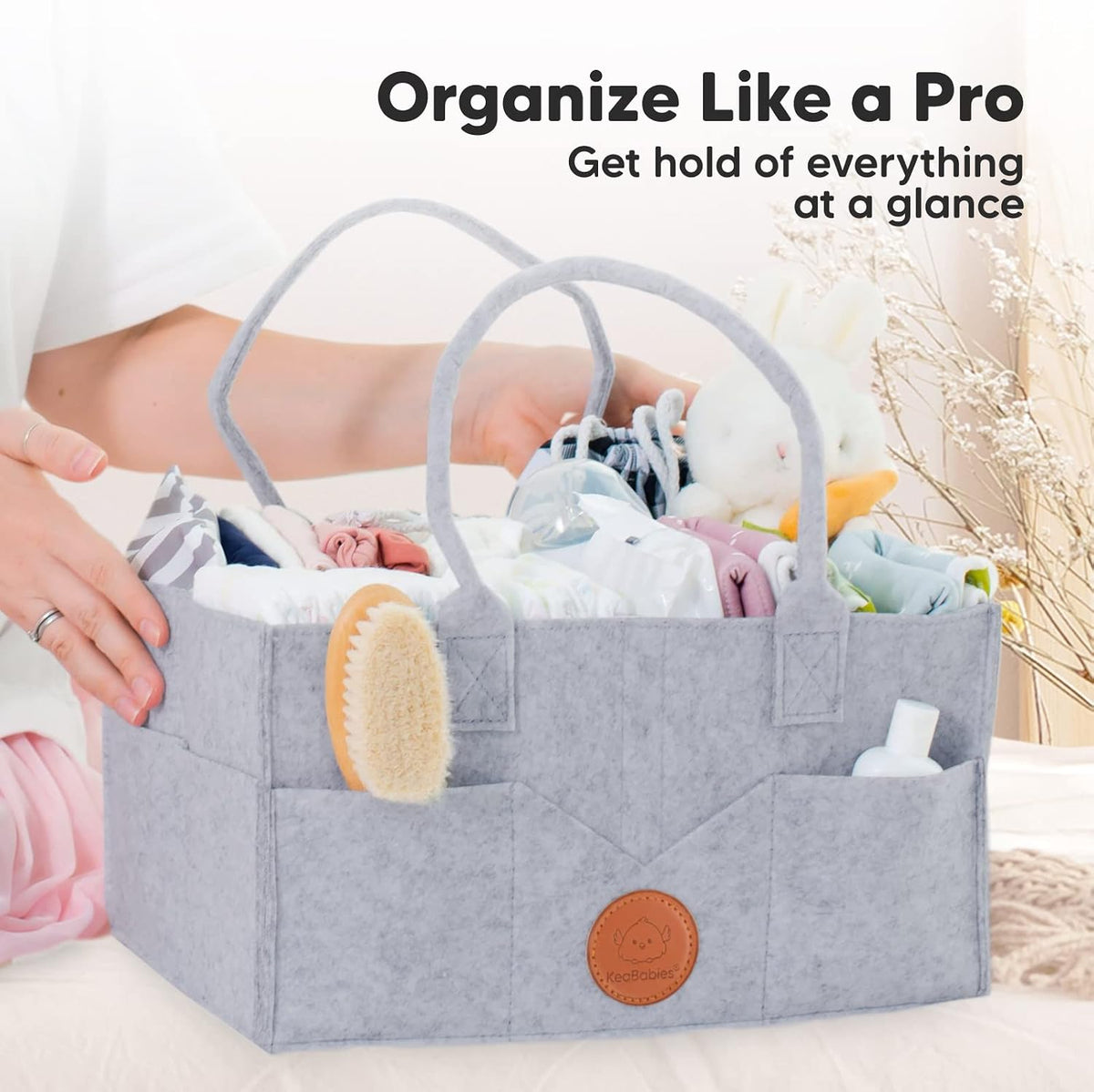 Portable Diaper Changing Pad and Baby Diaper Caddy Organizer - Waterproof Foldable Baby Changing Mat - Large Baby Organizer - Travel Diaper Change Mat - Diaper Organizer for Changing Table