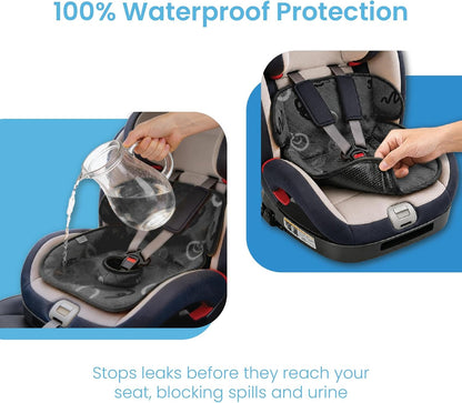 Piddle Pad 2-Pack, Potty Training Car Seat Protector, Toddler Car Seat Cover & Stroller Protector, Machine Washable Waterproof Car Seat, Anti-Slip, Universal Fit (Black)