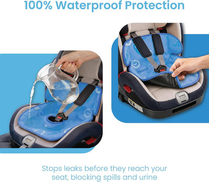 Piddle Pad 2-Pack, Potty Training Car Seat Protector, Toddler Car Seat Cover & Stroller Protector, Machine Washable Waterproof Car Seat, Anti-Slip, Universal Fit (Black)