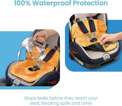 Piddle Pad 2-Pack, Potty Training Car Seat Protector, Toddler Car Seat Cover & Stroller Protector, Machine Washable Waterproof Car Seat, Anti-Slip, Universal Fit (Black)