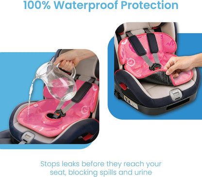 Piddle Pad 2-Pack, Potty Training Car Seat Protector, Toddler Car Seat Cover & Stroller Protector, Machine Washable Waterproof Car Seat, Anti-Slip, Universal Fit (Black)