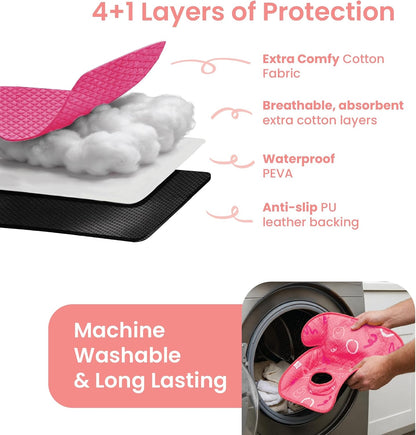 Piddle Pad 2-Pack, Potty Training Car Seat Protector, Toddler Car Seat Cover & Stroller Protector, Machine Washable Waterproof Car Seat, Anti-Slip, Universal Fit (Black)