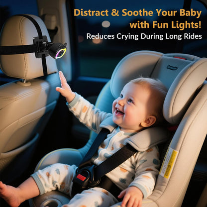 Wkzay Baby Car Camera 2-Pack – HD 1080P, 150° Wide Angle, Night Vision, Adjustable LED Light, Easy Installation, Infant Safety, Rear Seat Monitoring for Car Travel