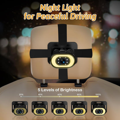 Wkzay Baby Car Camera 2-Pack – HD 1080P, 150° Wide Angle, Night Vision, Adjustable LED Light, Easy Installation, Infant Safety, Rear Seat Monitoring for Car Travel