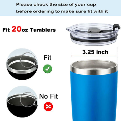 20 oz Tumbler Lids, 2 Pack Spillproof Splash Resistant Lid for Yeti,Beast,Juro,Ozark Trail,Atlin,Coffee Mug and More Cooler Cup,Covers for 20 Ounce Tumbler (Black, 20 OZ)