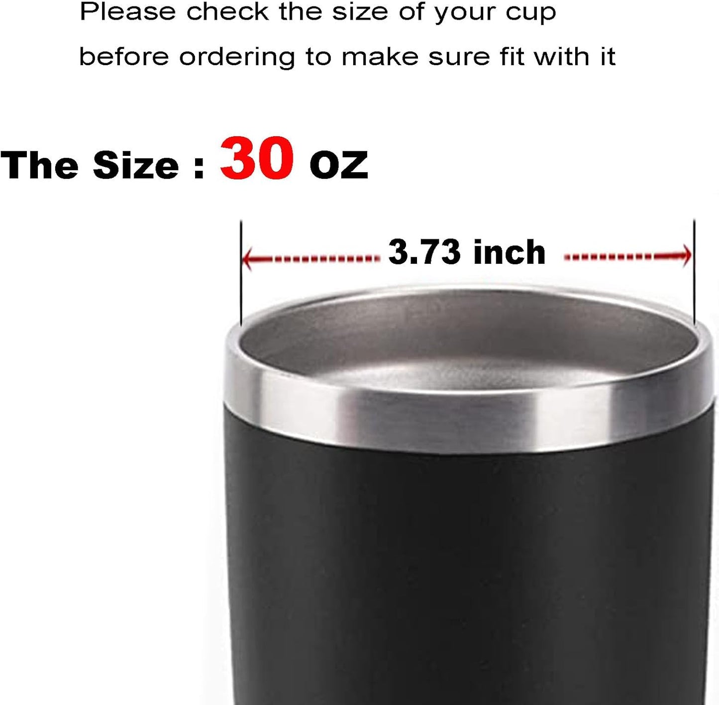 20 oz Tumbler Lids, 2 Pack Spillproof Splash Resistant Lid for Yeti,Beast,Juro,Ozark Trail,Atlin,Coffee Mug and More Cooler Cup,Covers for 20 Ounce Tumbler (Black, 20 OZ)
