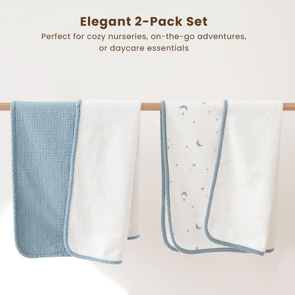2 Pack Waterproof Muslin Portable Changing Pad, Diaper Changing Mat