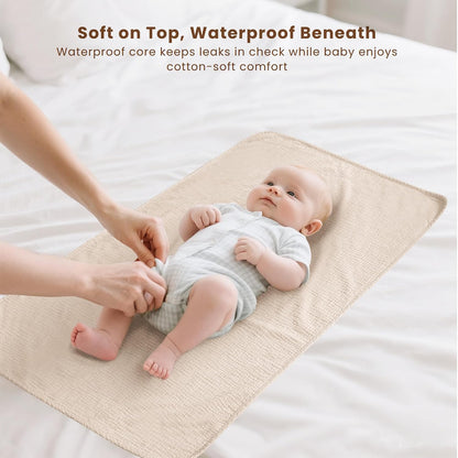 2 Pack Waterproof Muslin Portable Changing Pad, Diaper Changing Mat
