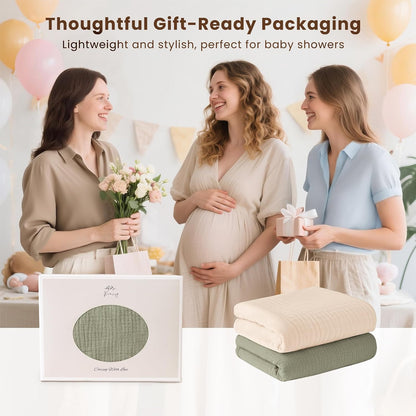 2 Pack Waterproof Muslin Portable Changing Pad, Diaper Changing Mat