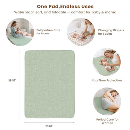 2 Pack Waterproof Muslin Portable Changing Pad, Diaper Changing Mat