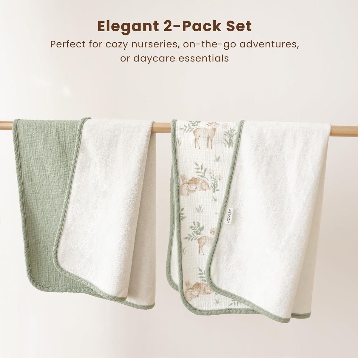 2 Pack Waterproof Muslin Portable Changing Pad, Diaper Changing Mat