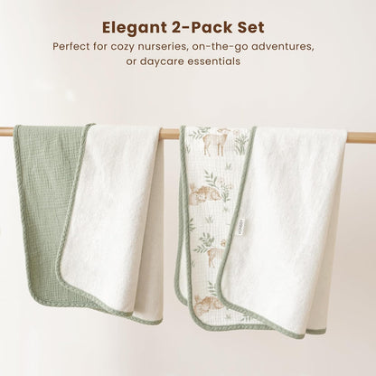 2 Pack Waterproof Muslin Portable Changing Pad, Diaper Changing Mat