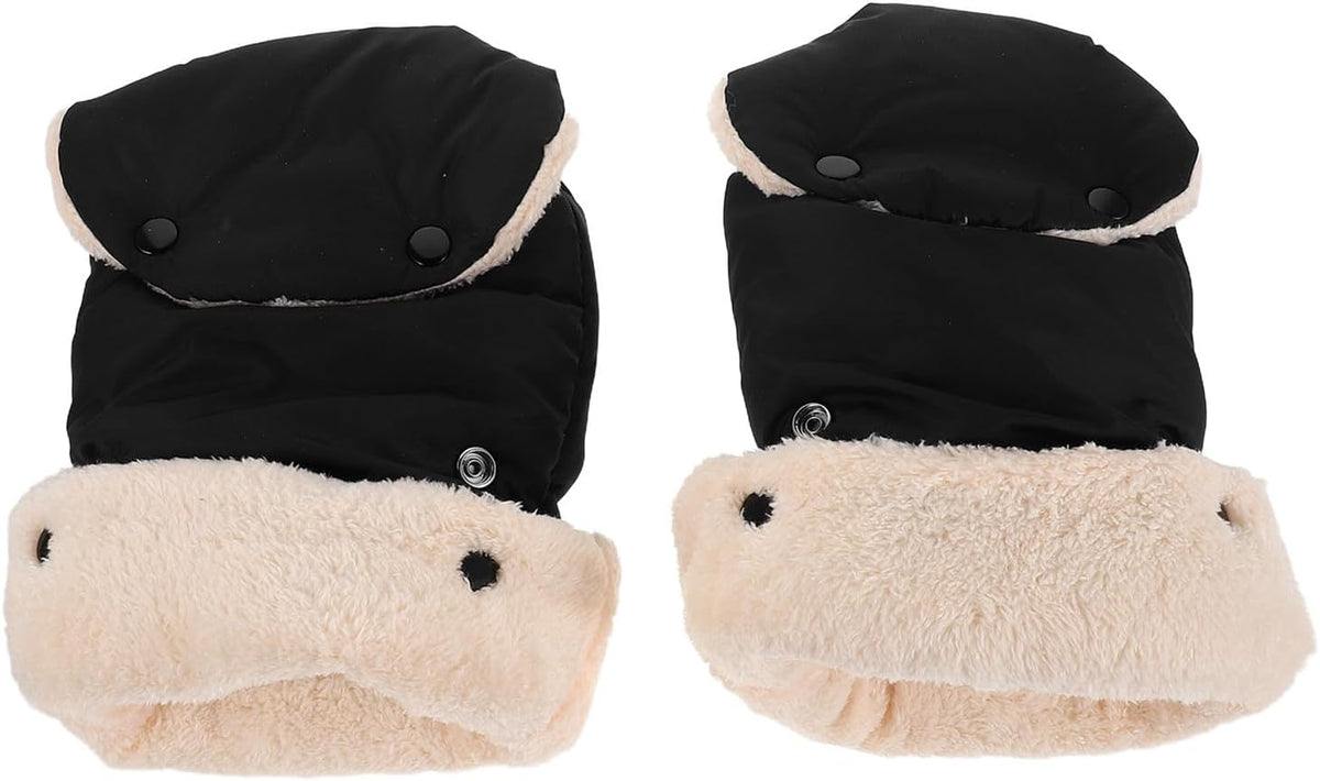 Stroller Hand Muff Waterproof Black Winter Mittens for Parents