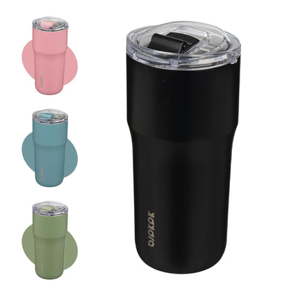 20oz Spill Proof Coffee Tumbler, Insulated Stainless Steel Cup | Double Wall Vacuum, Leakproof Lid, Keeps Hot/Cold/Iced, BPA Free, Dishwasher Safe, Cupholder, Travel, White