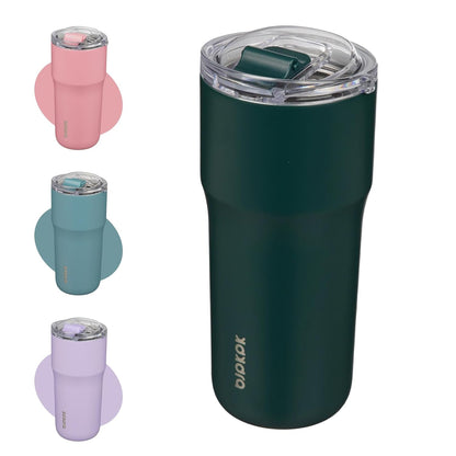 20oz Spill Proof Coffee Tumbler, Insulated Stainless Steel Cup | Double Wall Vacuum, Leakproof Lid, Keeps Hot/Cold/Iced, BPA Free, Dishwasher Safe, Cupholder, Travel, White