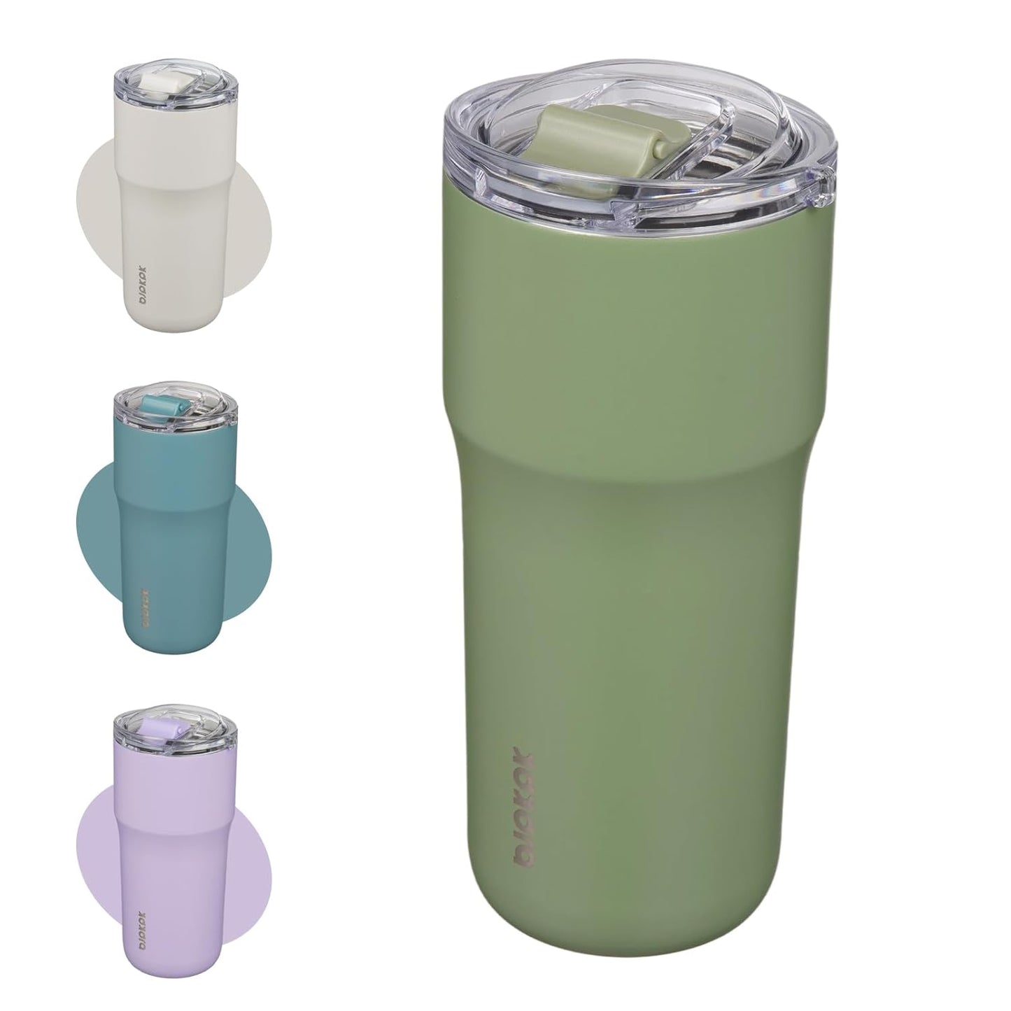 20oz Spill Proof Coffee Tumbler, Insulated Stainless Steel Cup | Double Wall Vacuum, Leakproof Lid, Keeps Hot/Cold/Iced, BPA Free, Dishwasher Safe, Cupholder, Travel, White