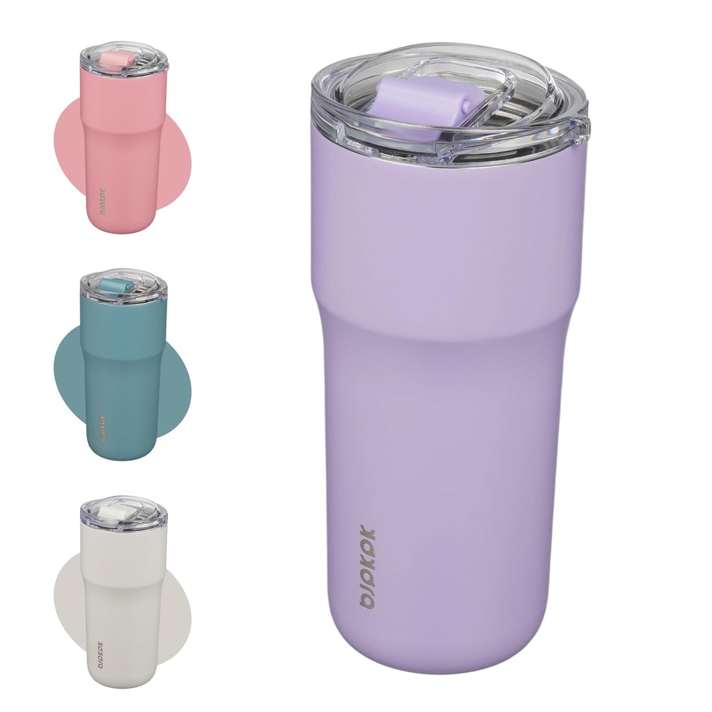 20oz Spill Proof Coffee Tumbler, Insulated Stainless Steel Cup | Double Wall Vacuum, Leakproof Lid, Keeps Hot/Cold/Iced, BPA Free, Dishwasher Safe, Cupholder, Travel, White