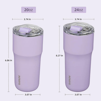 20oz Spill Proof Coffee Tumbler, Insulated Stainless Steel Cup | Double Wall Vacuum, Leakproof Lid, Keeps Hot/Cold/Iced, BPA Free, Dishwasher Safe, Cupholder, Travel, White