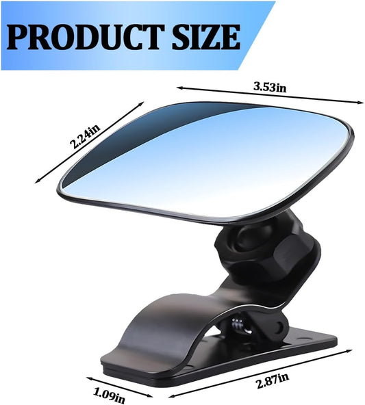 Car Interior Rearview Baby Mirror, Wide Angle Convex HD 360° Adjustable Rearview Mirror for Backseat Kids, Clip-on Sun Visor Safety Rearview for Monitoring Infant Child, Universal Fit