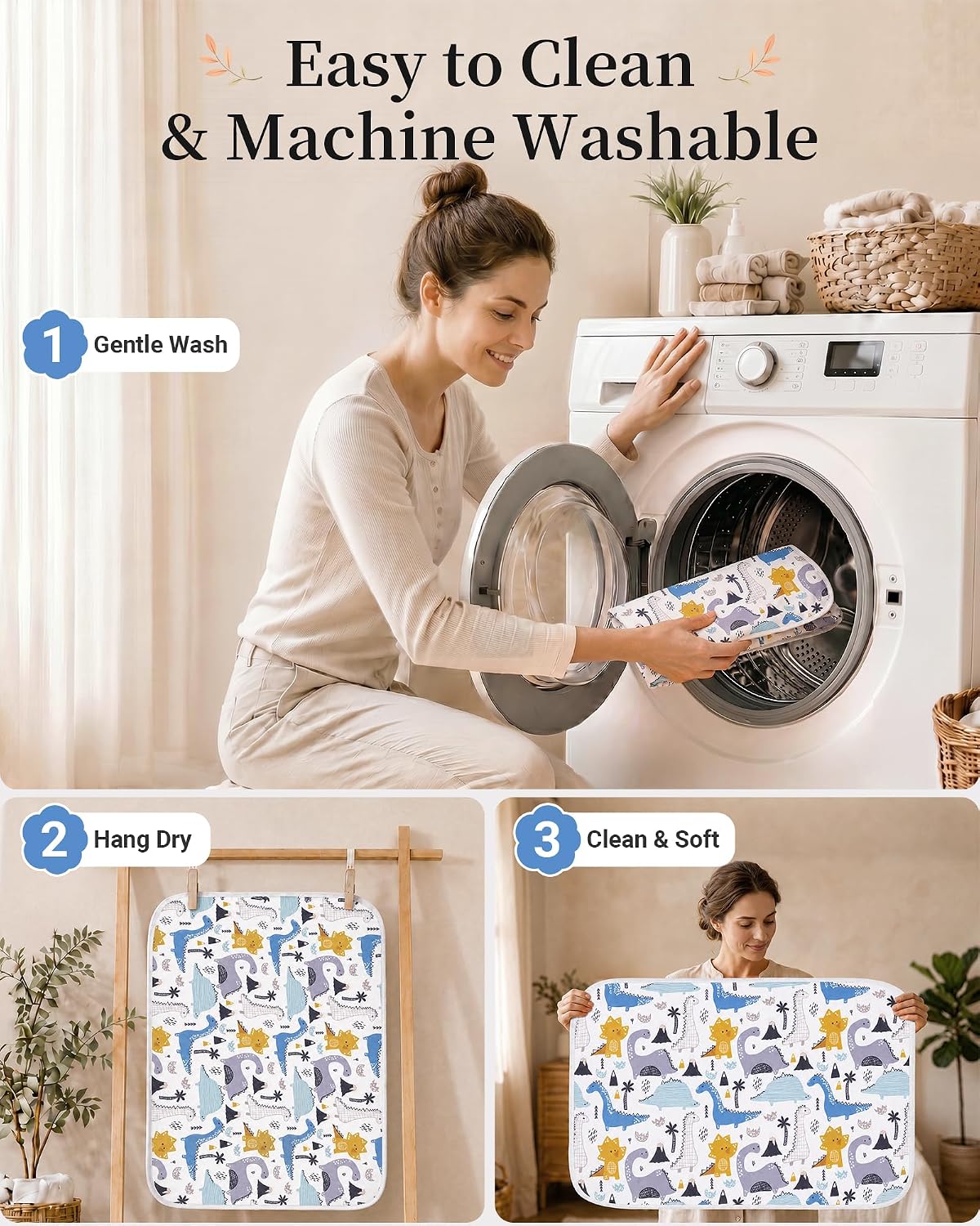 Portable Baby Changing Pad, Waterproof Diaper Changing Mat, 30"x24"