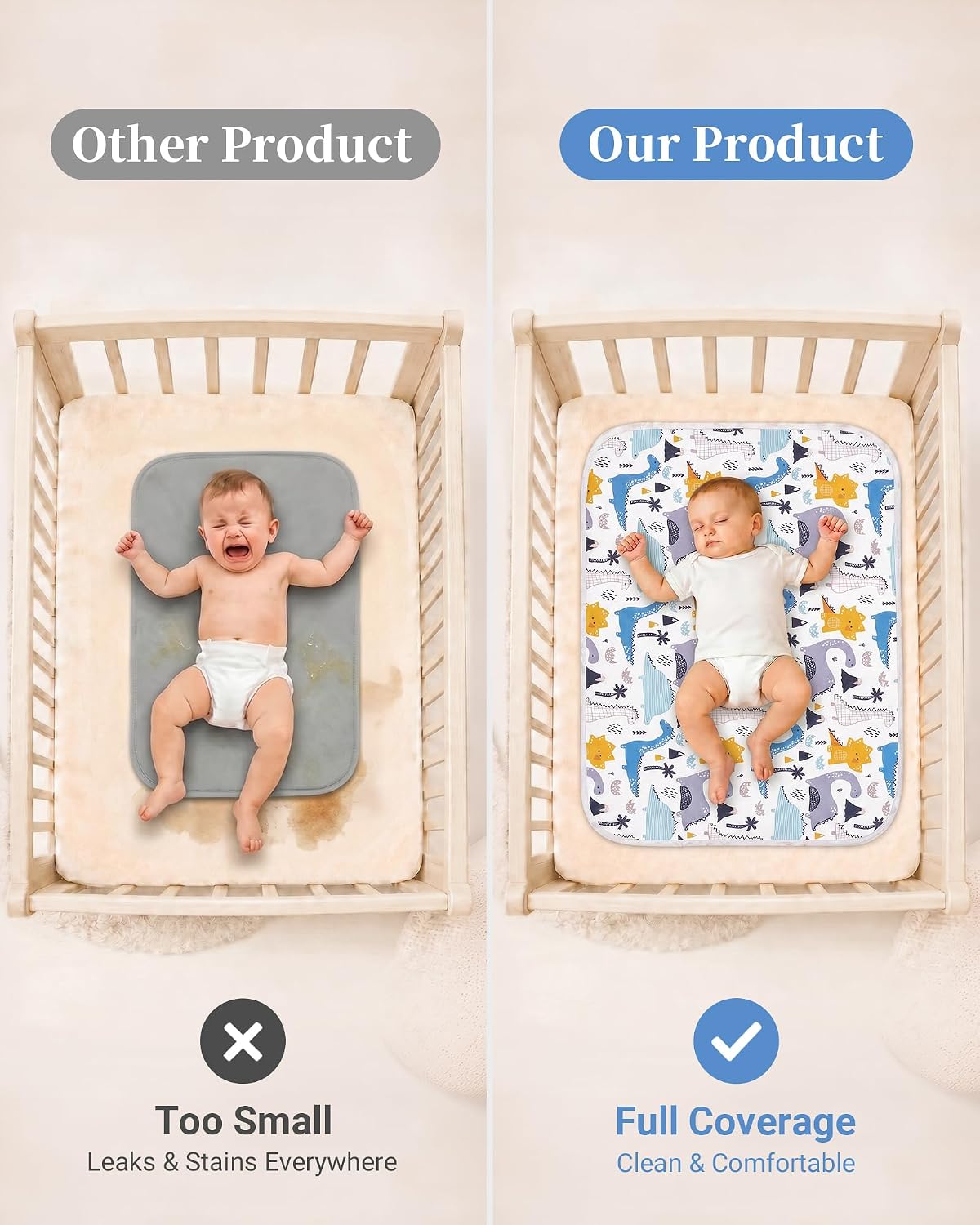 Portable Baby Changing Pad, Waterproof Diaper Changing Mat, 30"x24"