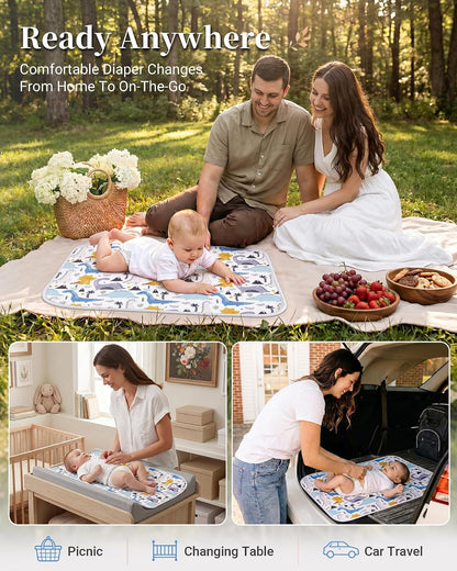 Portable Baby Changing Pad, Waterproof Diaper Changing Mat, 30"x24"