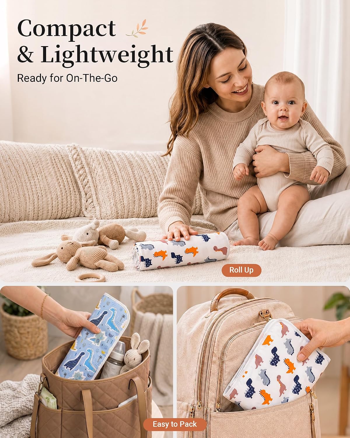 Portable Baby Changing Pad, Waterproof Diaper Changing Mat, 30"x24"