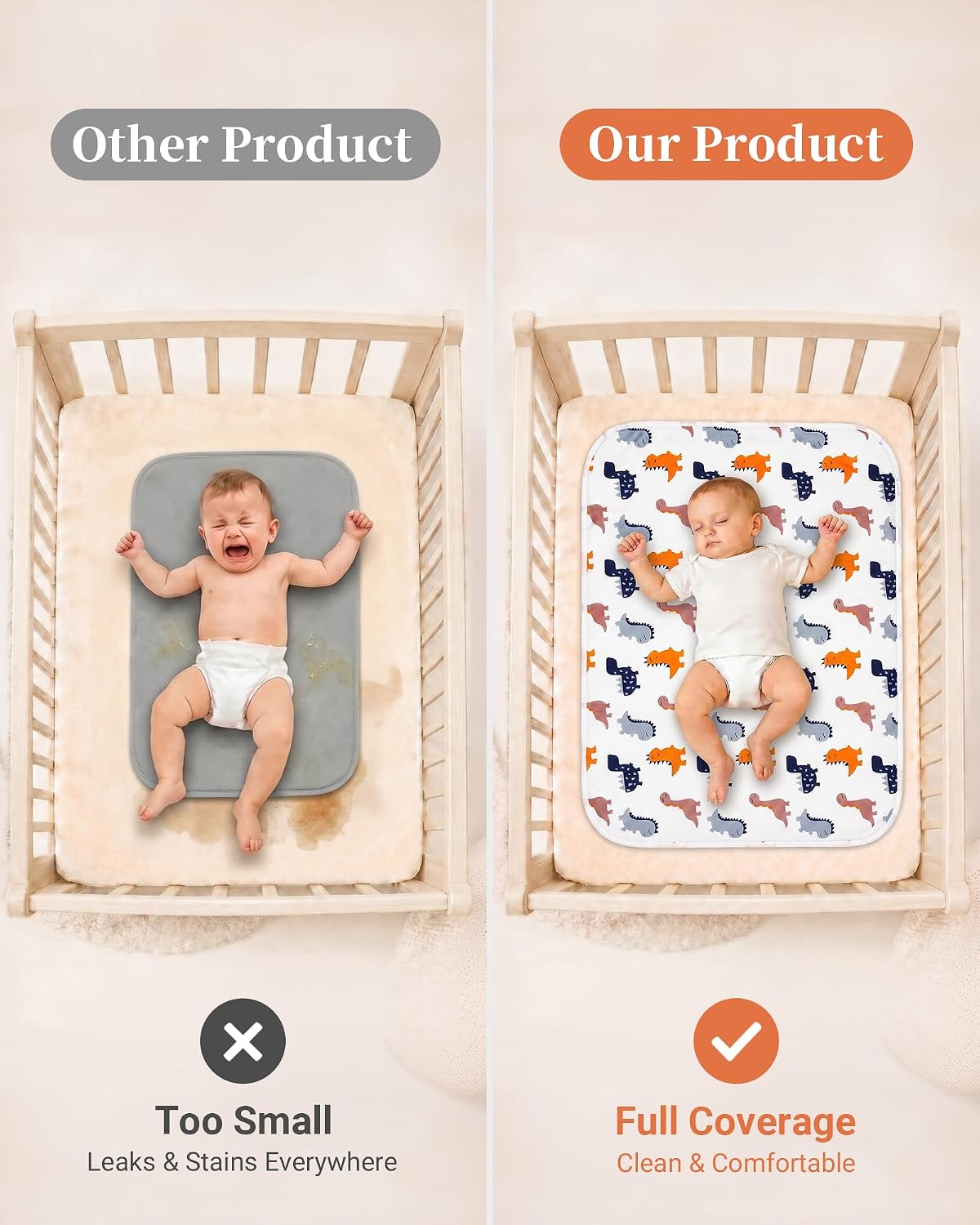 Portable Baby Changing Pad, Waterproof Diaper Changing Mat, 30"x24"