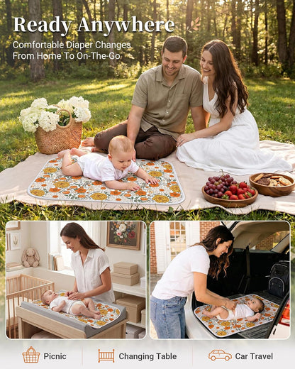 Portable Baby Changing Pad, Waterproof Diaper Changing Mat, 30"x24"