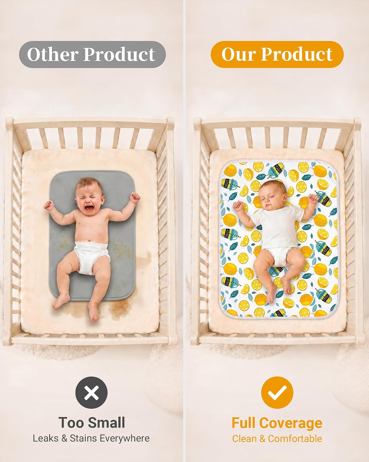 Portable Baby Changing Pad, Waterproof Diaper Changing Mat, 30"x24"