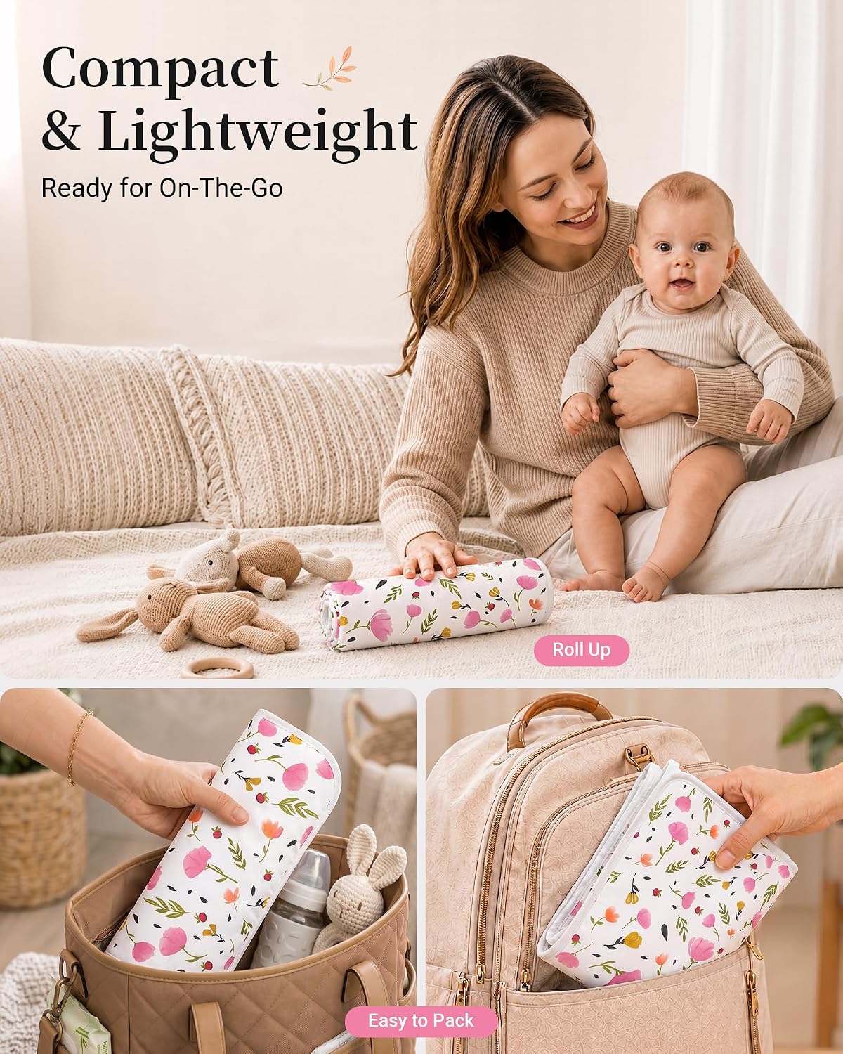 Portable Baby Changing Pad, Waterproof Diaper Changing Mat, 30"x24"
