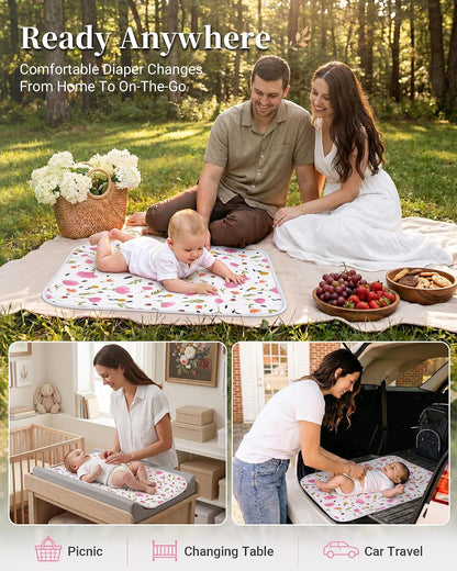 Portable Baby Changing Pad, Waterproof Diaper Changing Mat, 30"x24"